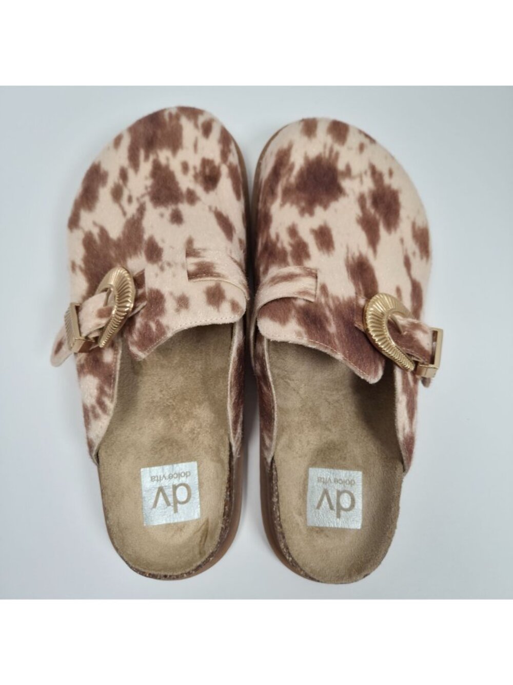 DV by Dolce Vita Yeehaw Women's Brown Faux Calf Hair Mule Clogs US Size 9 - Picture 6 of 8
